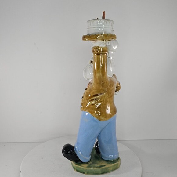 Andrea By Sadek Ceramic Bunny Rabbit Figurine Chef Walking Holding Cake *FLAW* - Picture 5 of 9